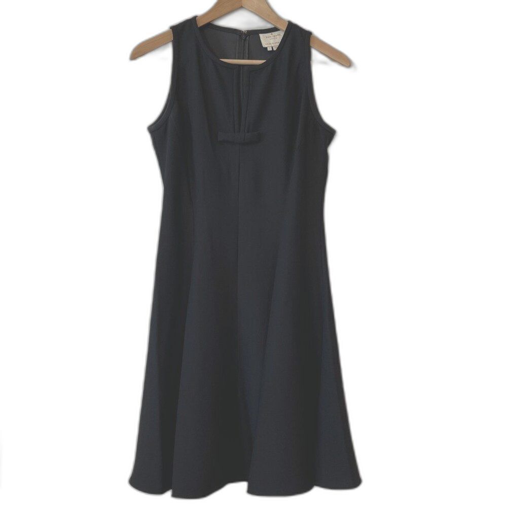 Kate Spade Black Crepe Satin Fit and Flare Sleeveless Dress Women's - Size 4